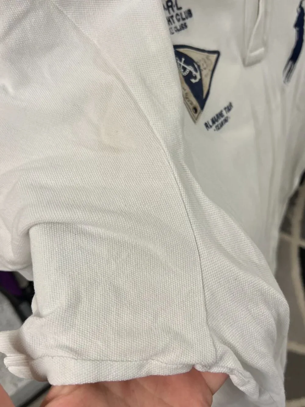 Polo Ralph Lauren Shirt Mens 2xb White Cotton Knit Golf * Yacht Club